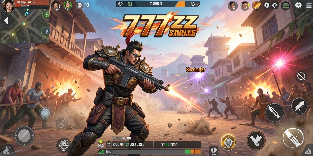 Tangkapan layar 777ZX menunjukkan aksi seru dalam Battle Royale.