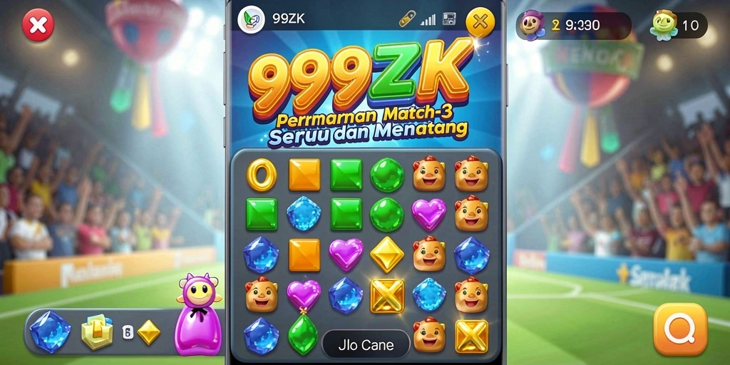 Tampilan gameplay 999ZK yang penuh warna dan seru.