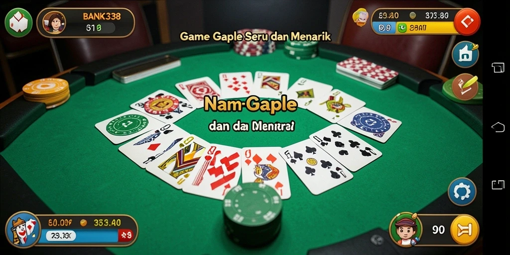 Gameplay seru di BANK338, nikmati permainan Gaple bersama teman.