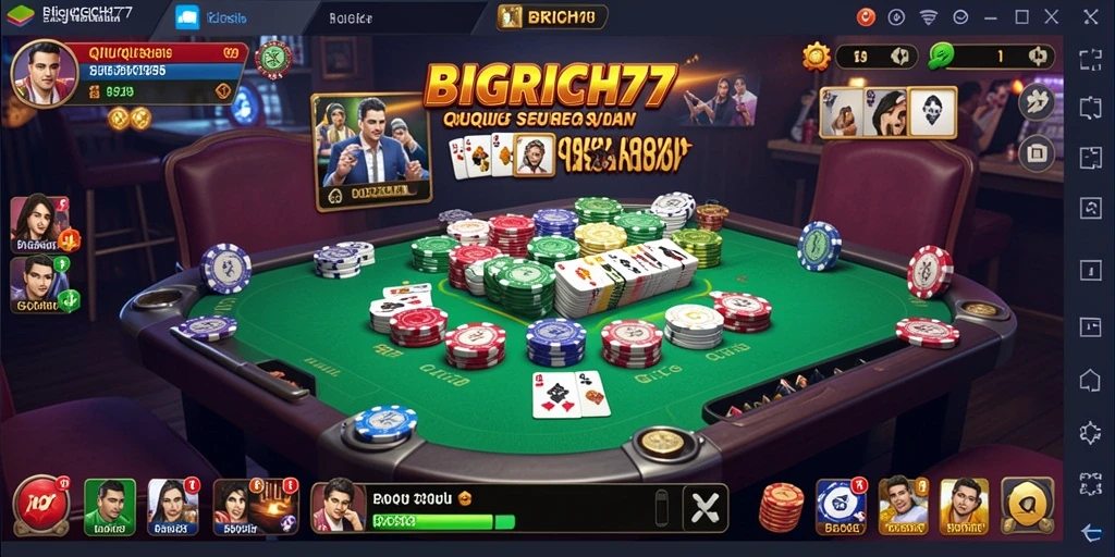 Tampilan seru gameplay QiuQiu di BIGRICH77.