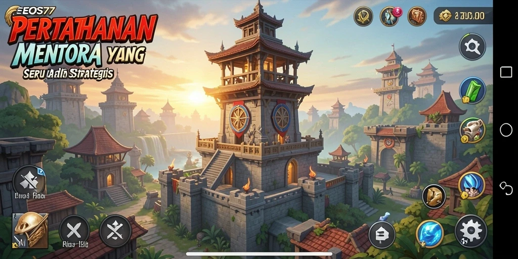 Tampilan gameplay menarik dari EOS77 di antara serangan musuh.