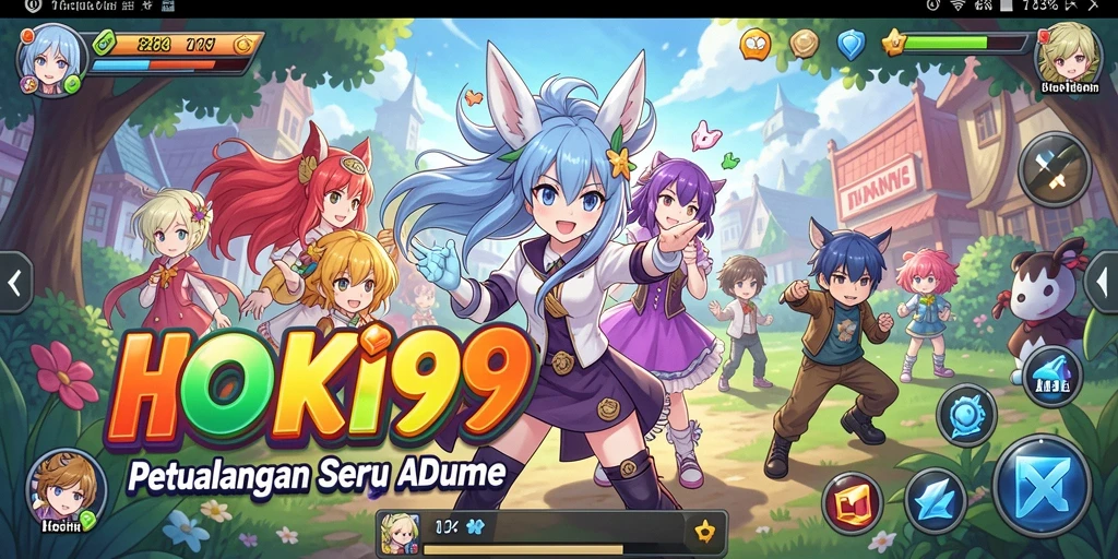 Tampilan gameplay HOKI99 yang menampilkan karakter anime dalam aksi.