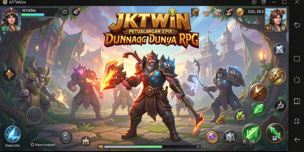 Tangkapan layar gameplay JKTWIN yang menampilkan petualangan epik.