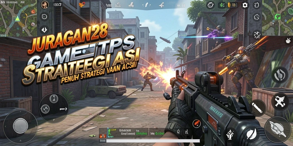 Tangkapan layar dari gameplay intens JURAGAN28 di medan perang.