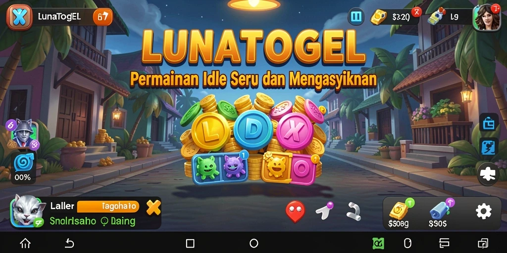 Screenshot utama LUNATOGEL menampilkan gameplay santai dan strategi.
