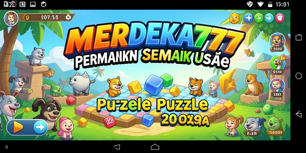 Tampilan gameplay <strong>MERDEKA777</strong> yang penuh warna dan menantang.
