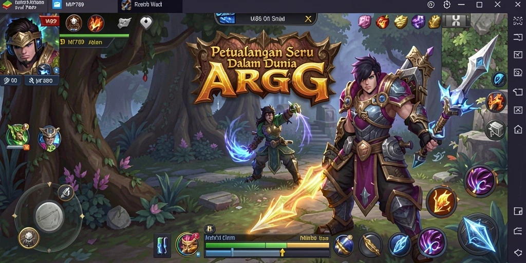 Screenshot utama MVP789 menampilkan aksi pertarungan epik dalam dunia ARPG.