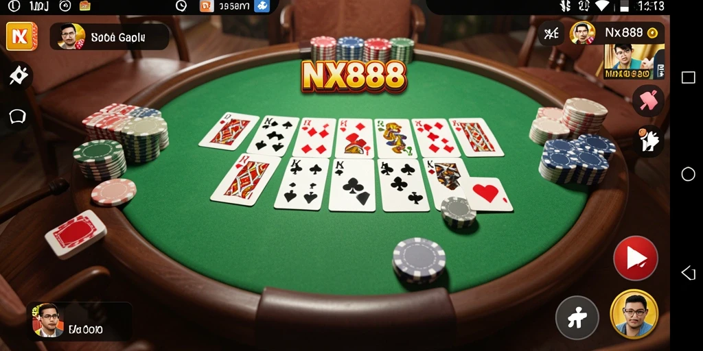 Tampilan gameplay NX888 dengan suasana Gaple yang seru.