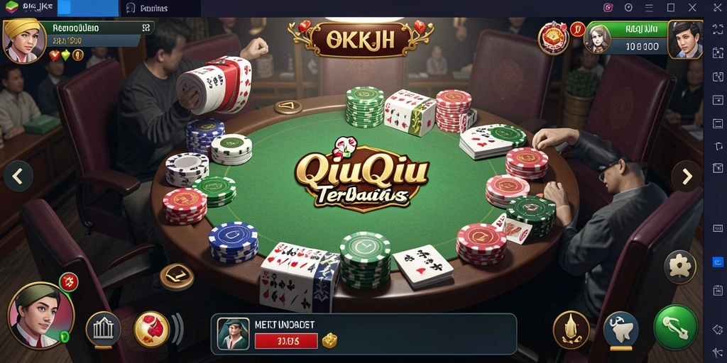 Tampilan gameplay OKJK dengan suasana QiuQiu yang seru.