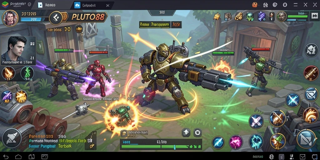 Tampilan gameplay mendebarkan dalam PLUTO88 yang penuh strategi.