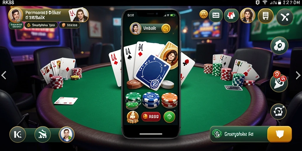 Screenshot RK88 menampilkan gameplay Poker yang seru dan interaktif.
