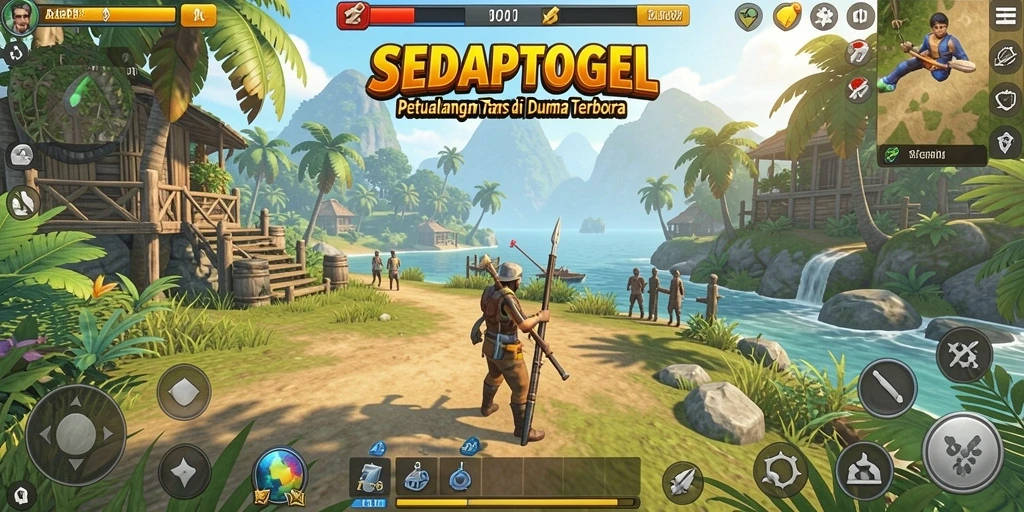 Tampilan gameplay SEDAPTOGEL yang memukau di dunia terbuka.