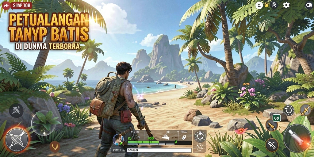 Tampilan gameplay SIAP108 dengan eksplorasi yang luas di dunia terbuka.
