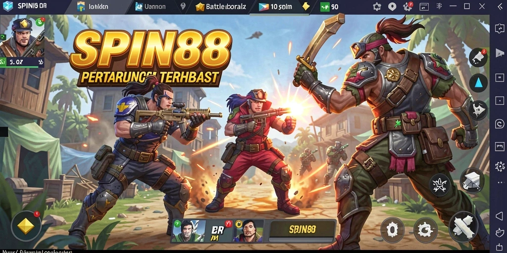Gameplay SPIN88 memperlihatkan aksi Battle Royale yang intens.