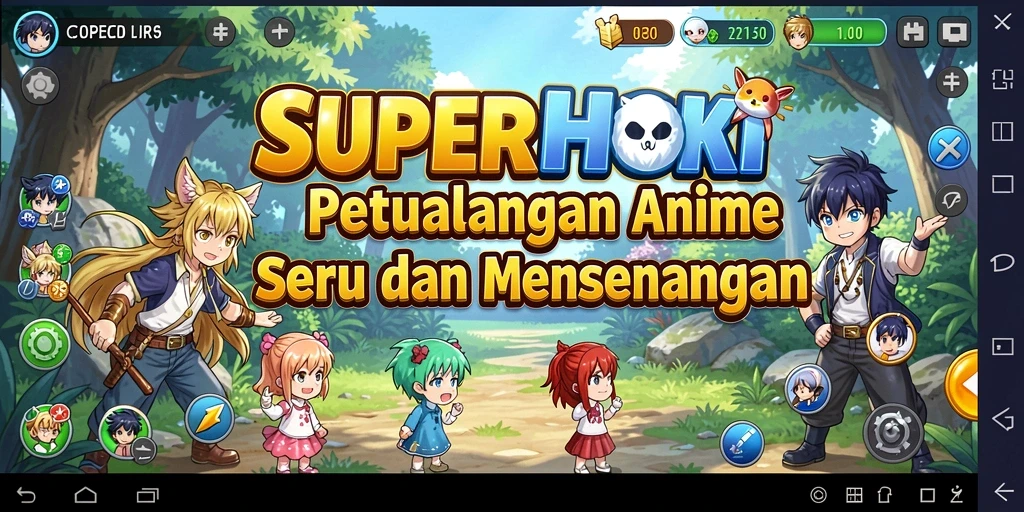 Tampilan aksi seru dalam gameplay Anime SUPERHOKI.
