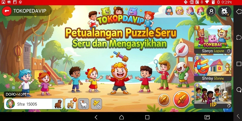 Tampilan gameplay TOKOPEDIAVIP yang menantang dan penuh warna.