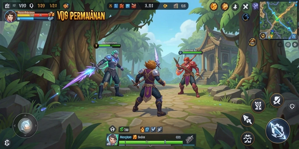 Screenshot gameplay V89 menampilkan strategi tempur yang mendebarkan.