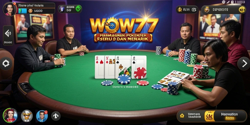 Tangkapan layar gameplay WOW77 yang menampilkan aksi poker seru dan mendebarkan.