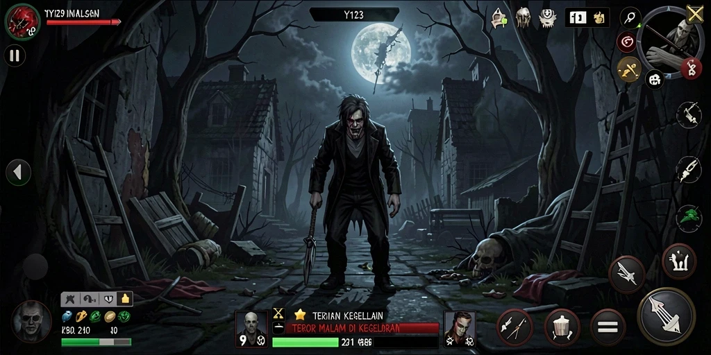Tampilan gameplay YY123 yang menakutkan dan mencekam.